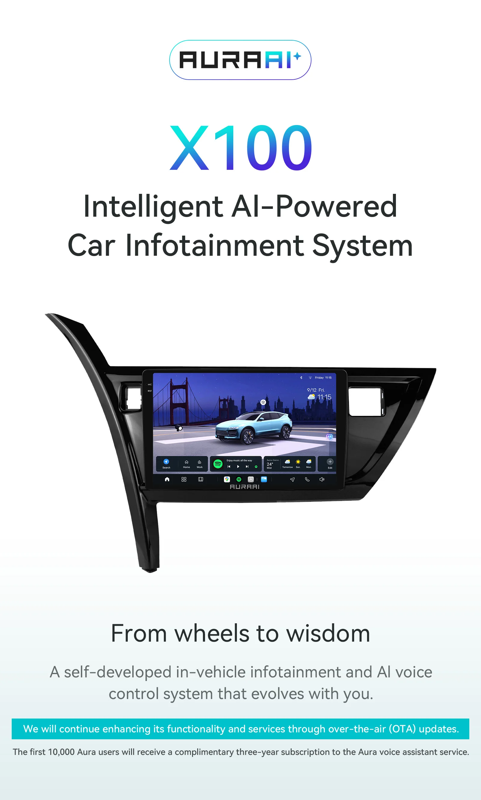 AURAAI 8 Core Android Auto radio Für Toyota Corolla Auris 2013 - 2016 Autoradio 2K Intelligente Bildschirm GPS 360 Kamera AI Carplay – Detail 1