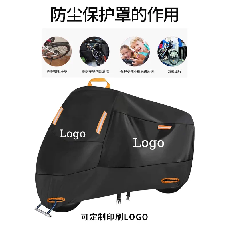 Capa revestida de prata 210D para motocicleta protetor solar à prova de chuva e poeira