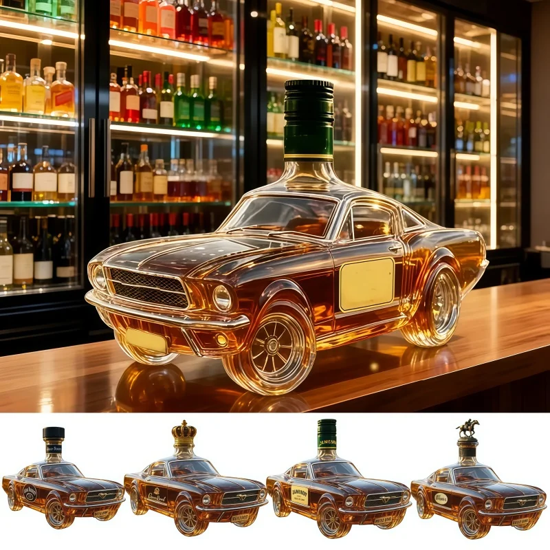 Estilo de coche de botella vacía de whisky, diseños creativos de autos vienen en varios estilos, adecuado para varias bebidas alcohólicas