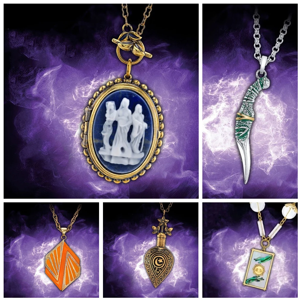 

Aga-Tha Locket Pendant Necklaces Set Witch Movie Same 5style Necklace Collectible for Super-Hero Fans Cosplay Party Jewelry