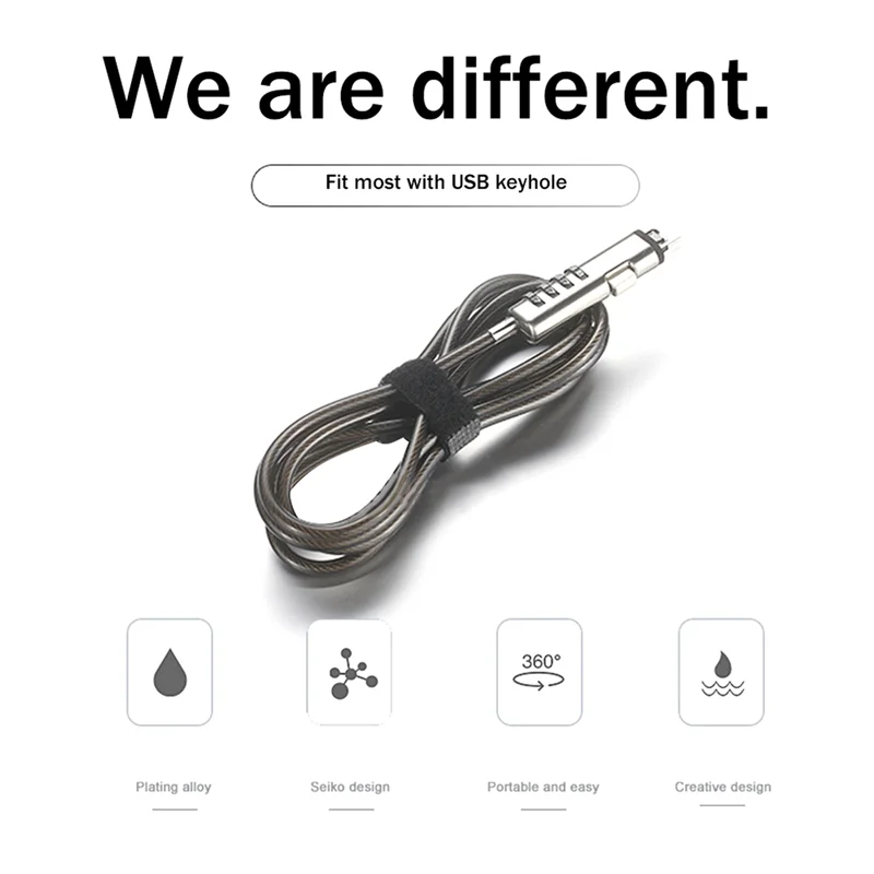 

ZIZI 10X USB-замок с паролем, компьютерный замок, защита от кражи, универсальный замок с паролем для ноутбука