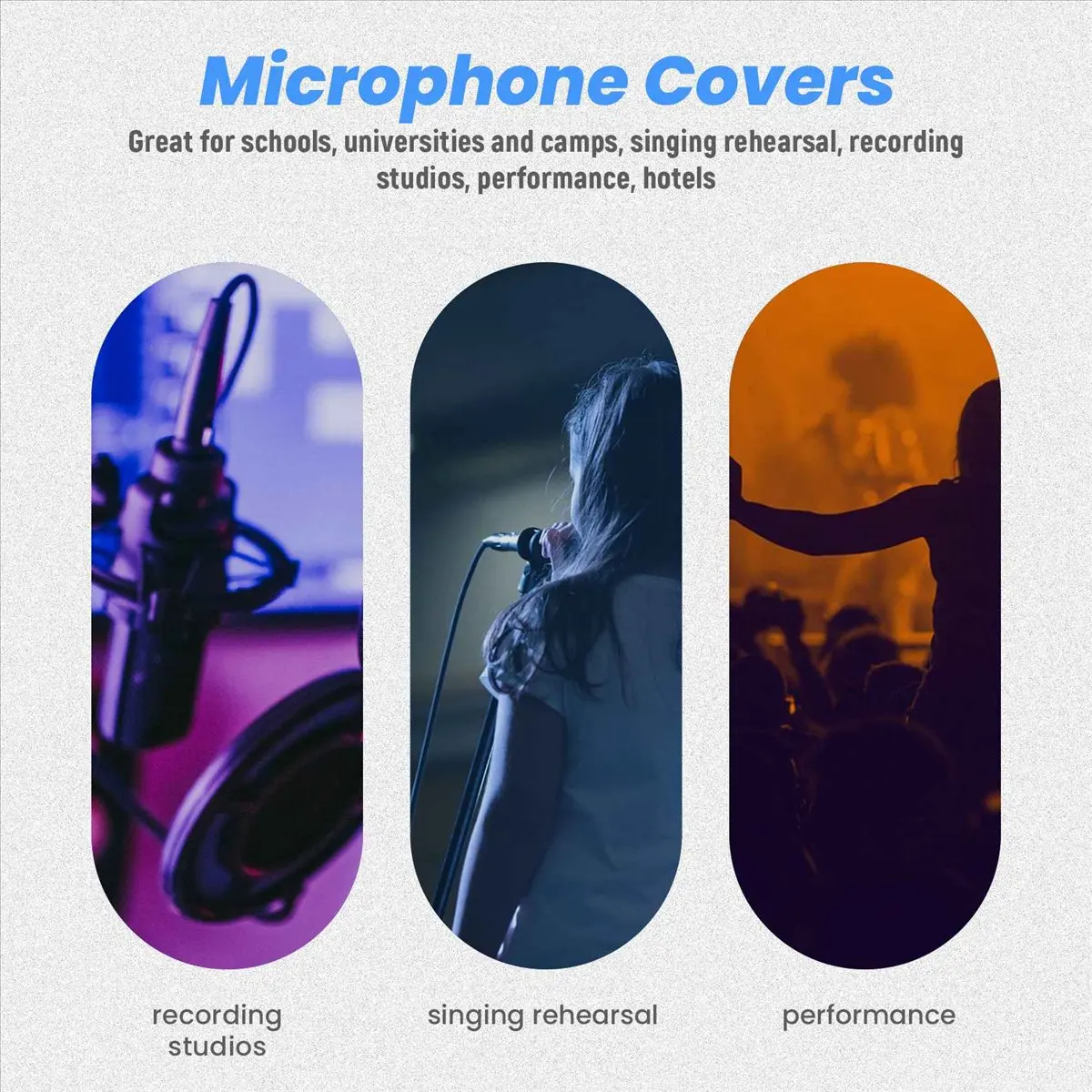 [828 Sale] 200 Pcs Black Disposable Microphone Covers Karaoke Anti-Splash Mic Cover Dust-Proof Accessories