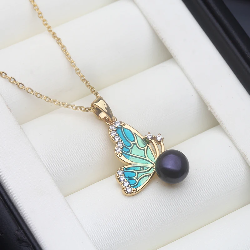 

Cute Butterfly Cultured 925 Silver Pearl Pendant Jewelry Wife Mother Birthday Gift White