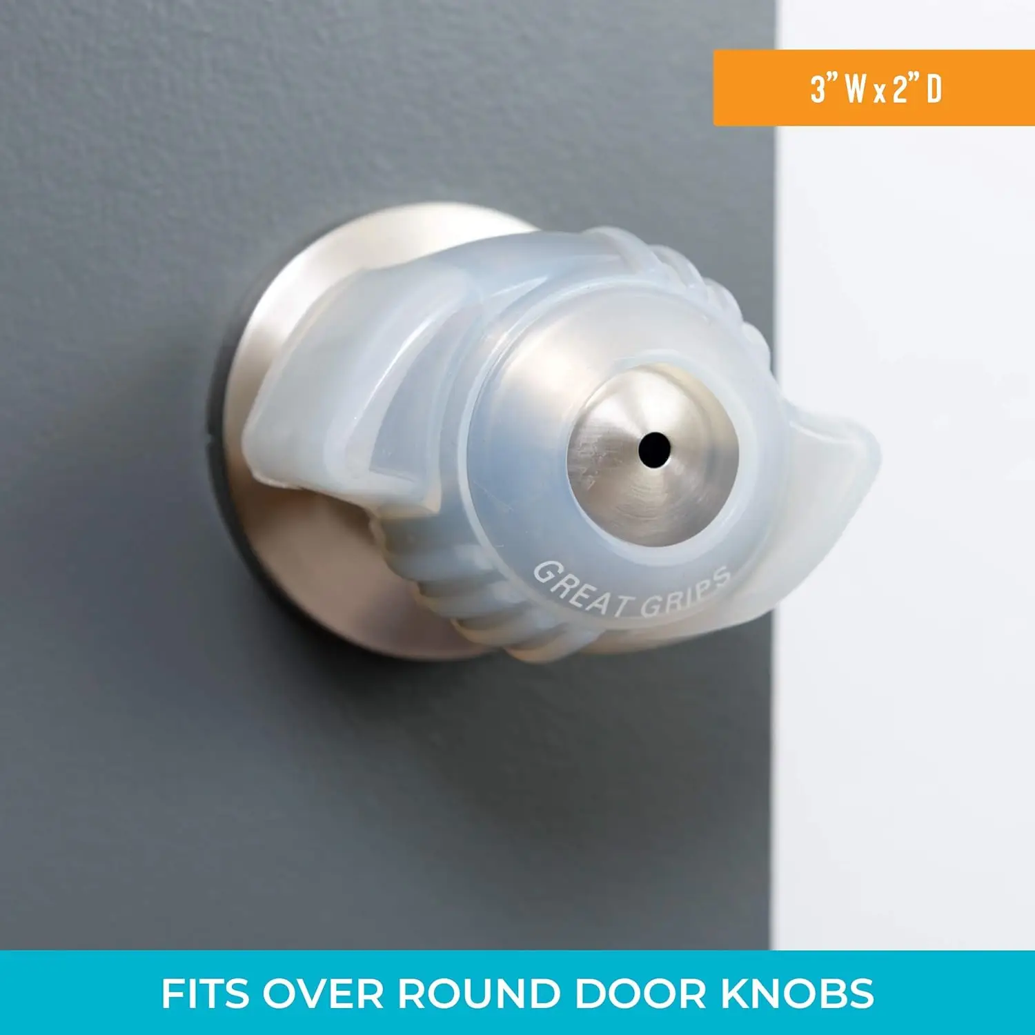 Stander Great Grips with Glow Inserts, Glow-in-the-Dark Door Knob Covers for Arthritis, Non-Slip Silicon Hand Grippers for Adult