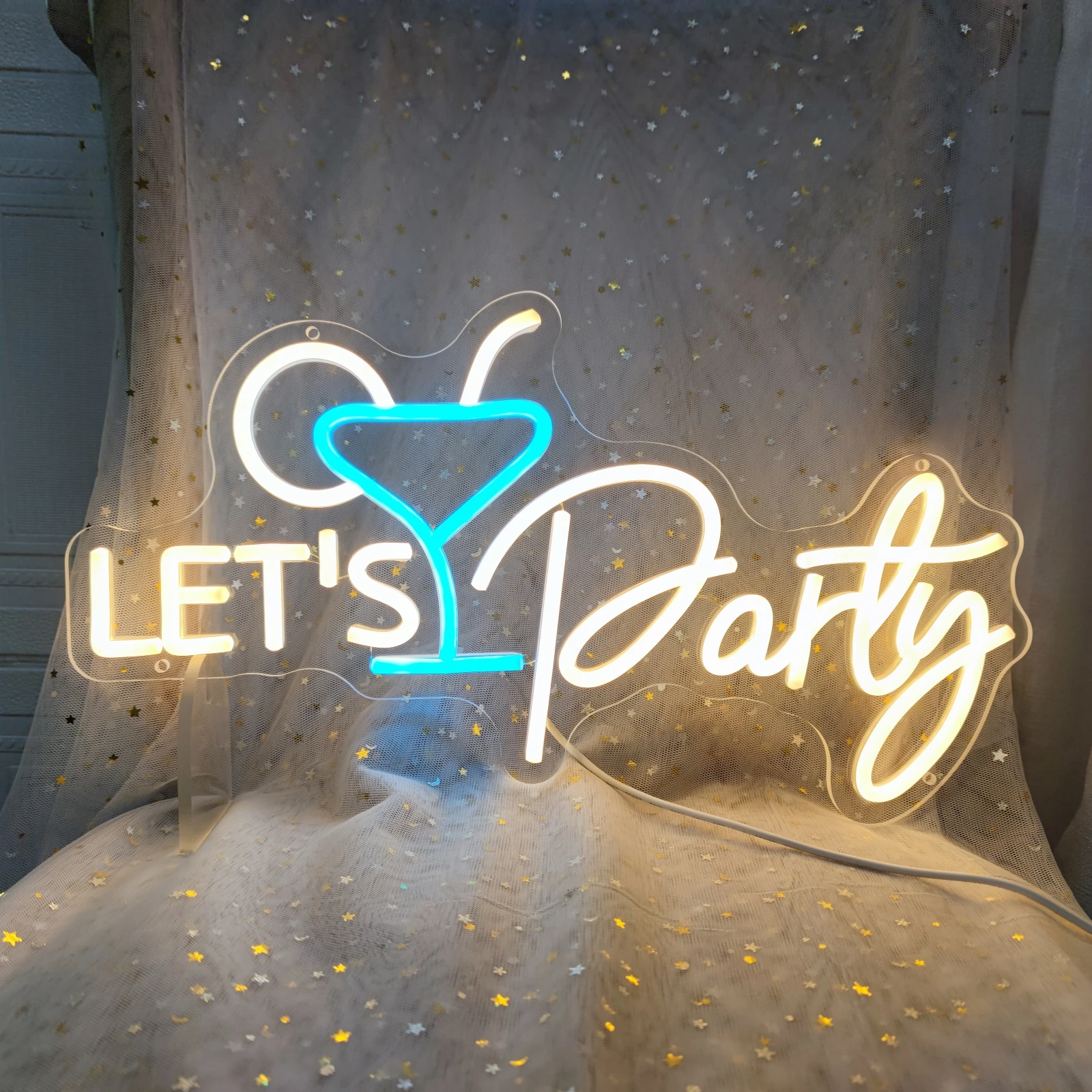 

Let's Party Neon Sign LED Neon Lights for Party Wedding Birthday Home Neon Lighting Bar Decoration lights Room wall decor light