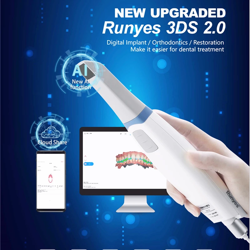 CE Certified Spanish English Interface Runyes Digital Dental Intraoral Scanner CAD CAM Chair-side System for Dental 3D Scanning