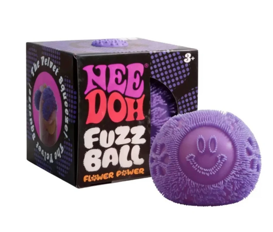 Needoh Juguetes de Peluche de Flor con Cara Sonriente, Juguetes Blandos, Squishies, Bolas Esponjosas para Apretar, Juguetes Divertidos para Apretar y Aliviar el Estrés