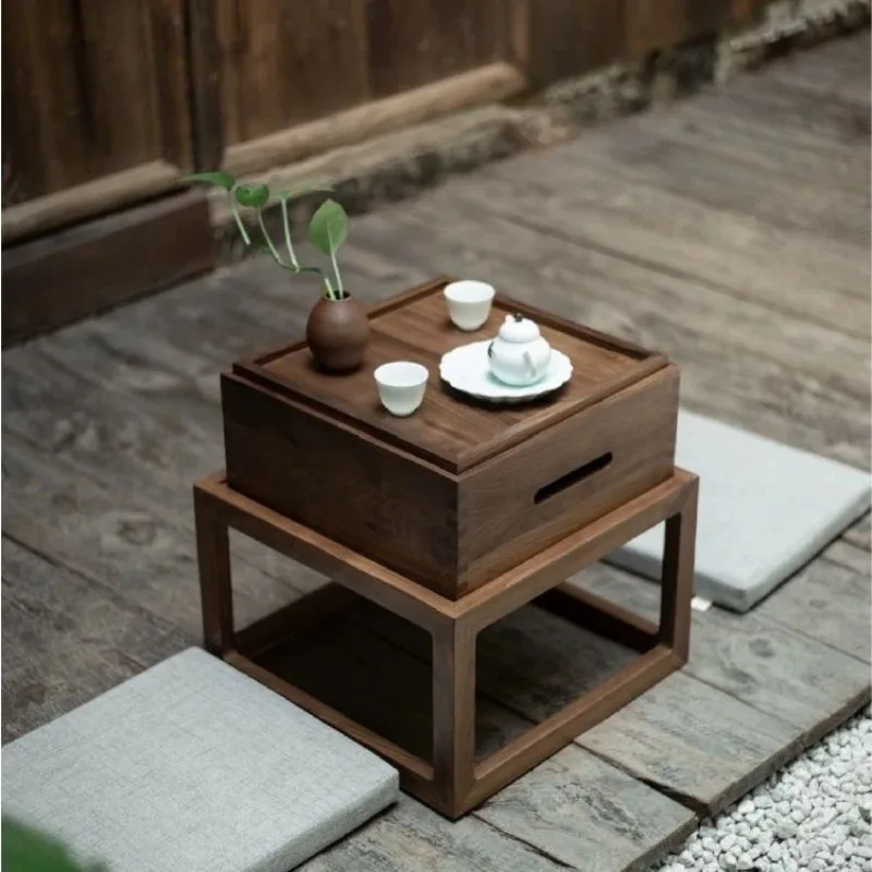 ay window, balcony tatami, outdoor storage box, small tea table, light luxury edge table, simple set of coffee table