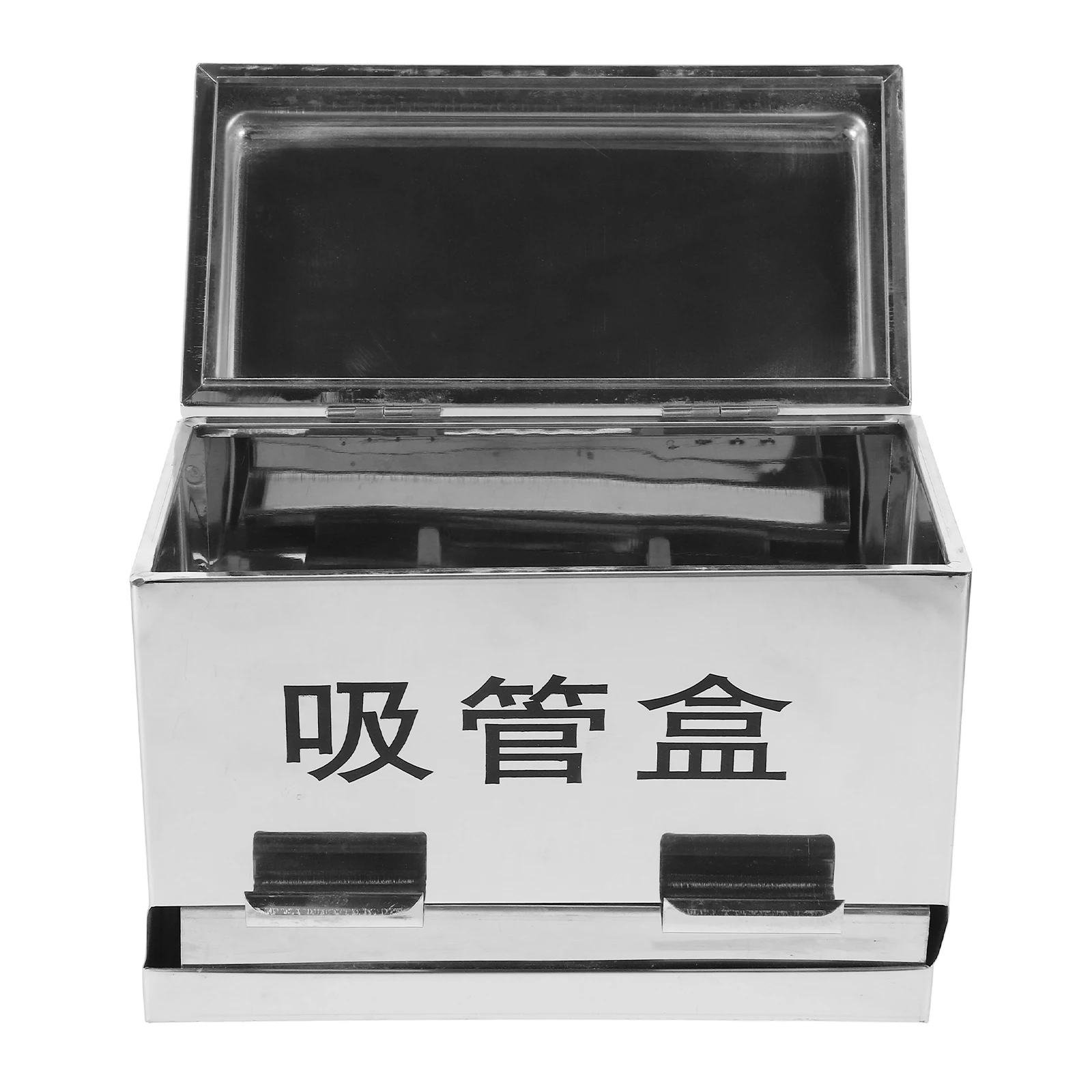 

Stainless Steel Tube Straw Holder Dispenser Restaurant Straws Box Container Restaurant Home Use Non Slip Storage Box