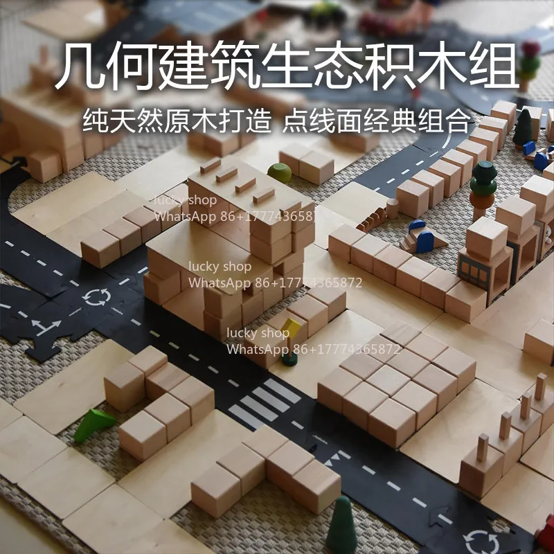 Solid Wood Building Point Line Plane Geometric Architectural Design Construction Structure Large Particles of The Same Style