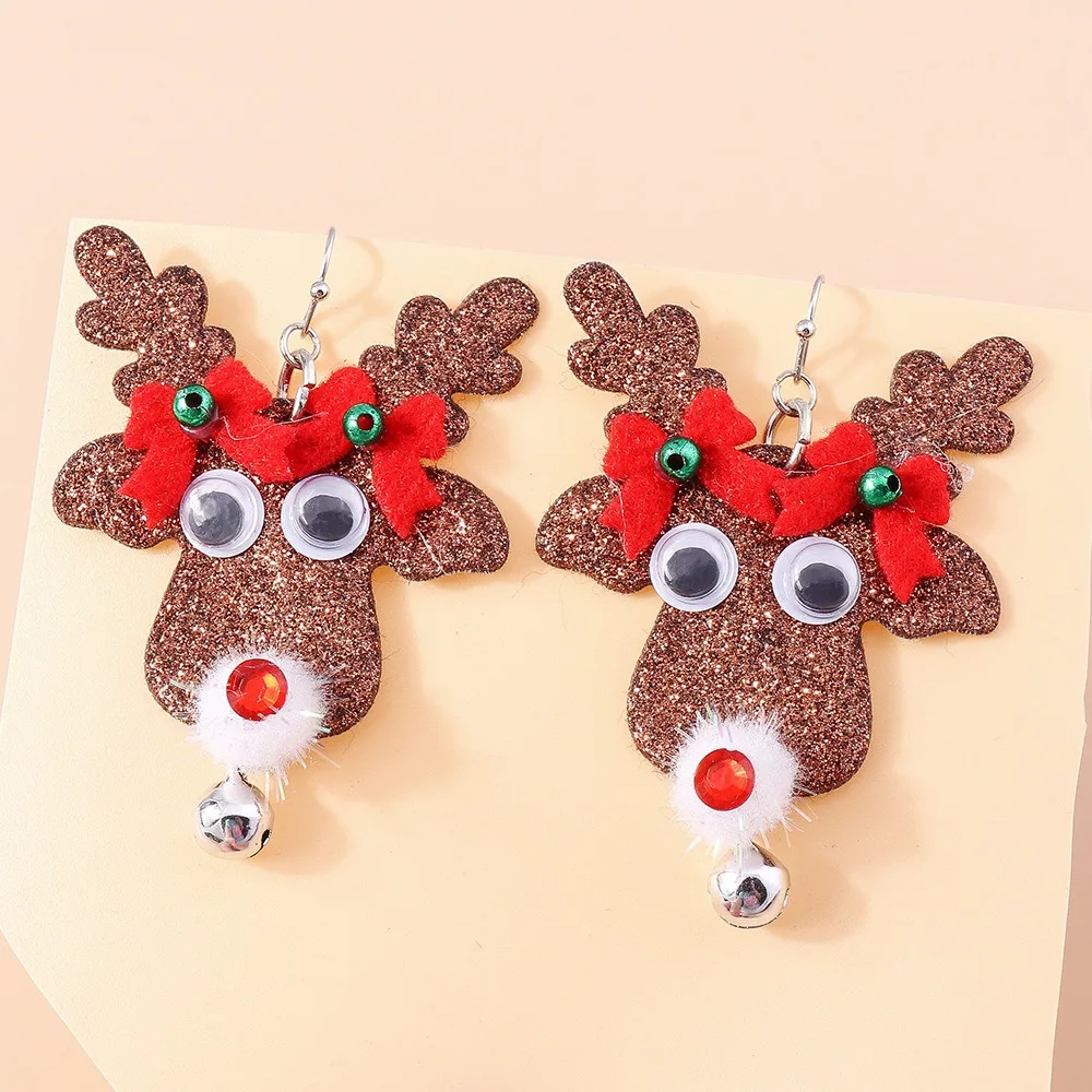 Merry Christmas Christmas Drop Earrings Party Festival Xmas Tree New Year Earrings Decoration Mix Styles Wreath Circle Earrings