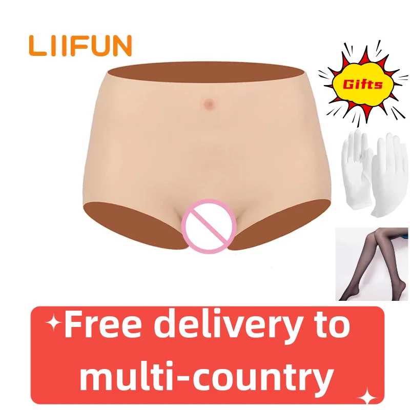 Liifun Silicone Fake Vagina Sex Panties Underwear Realistic Pussy Brief Shemale Crossdresser Transgender Drag Queen Transvestite