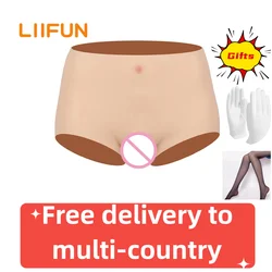 Liifun-男性用の偽のシリコーンの膣のパンティー,リアルな胸の下着,トランスジェンダーのドラッグクイーンの服装