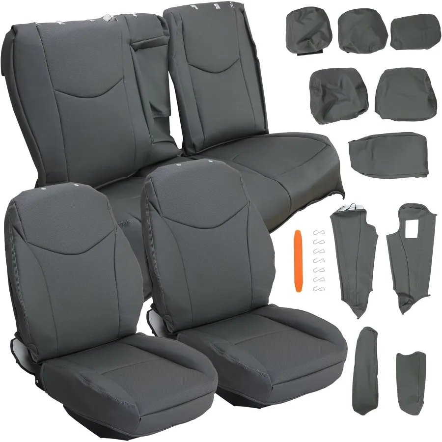 

Front and Rear Seat Covers Full Set Compatible with 2010=2015 Prius Headrest BPillar Center Console Armrest Cover Replacement G