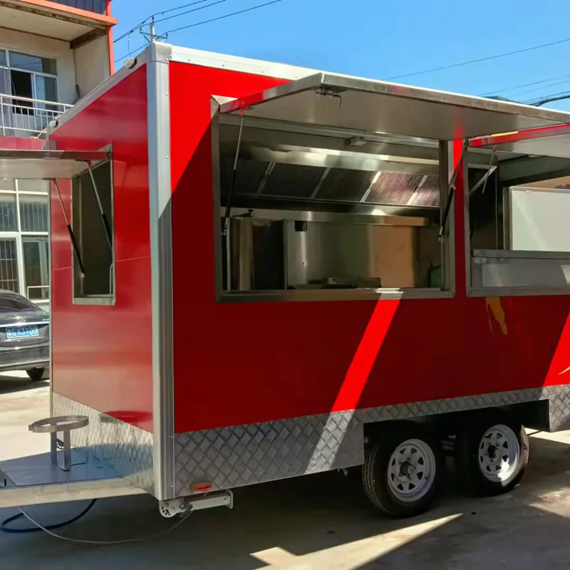 Pizza Custom Catering Trailer FoodTruck Mobile Kitchen Fast Food Trailer Mobile Pizza Oven Food Truck With Full Kitchen