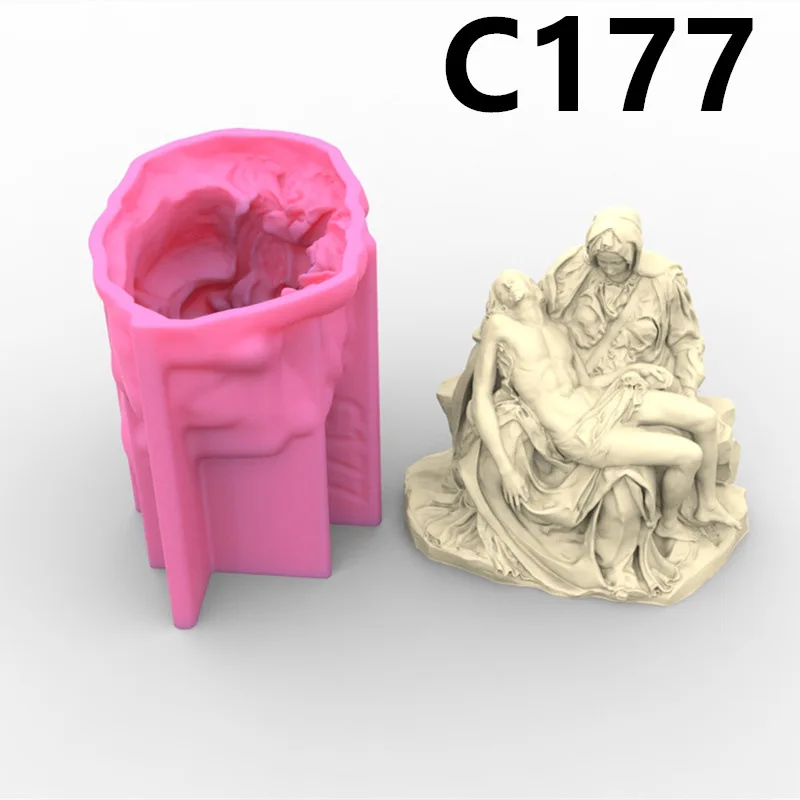 New Greco-Roman Pieta Candle Silicone Mold Gypsum form Carving Art Aromatherapy Plaster Home Decoration Mold Wedding Gift Making