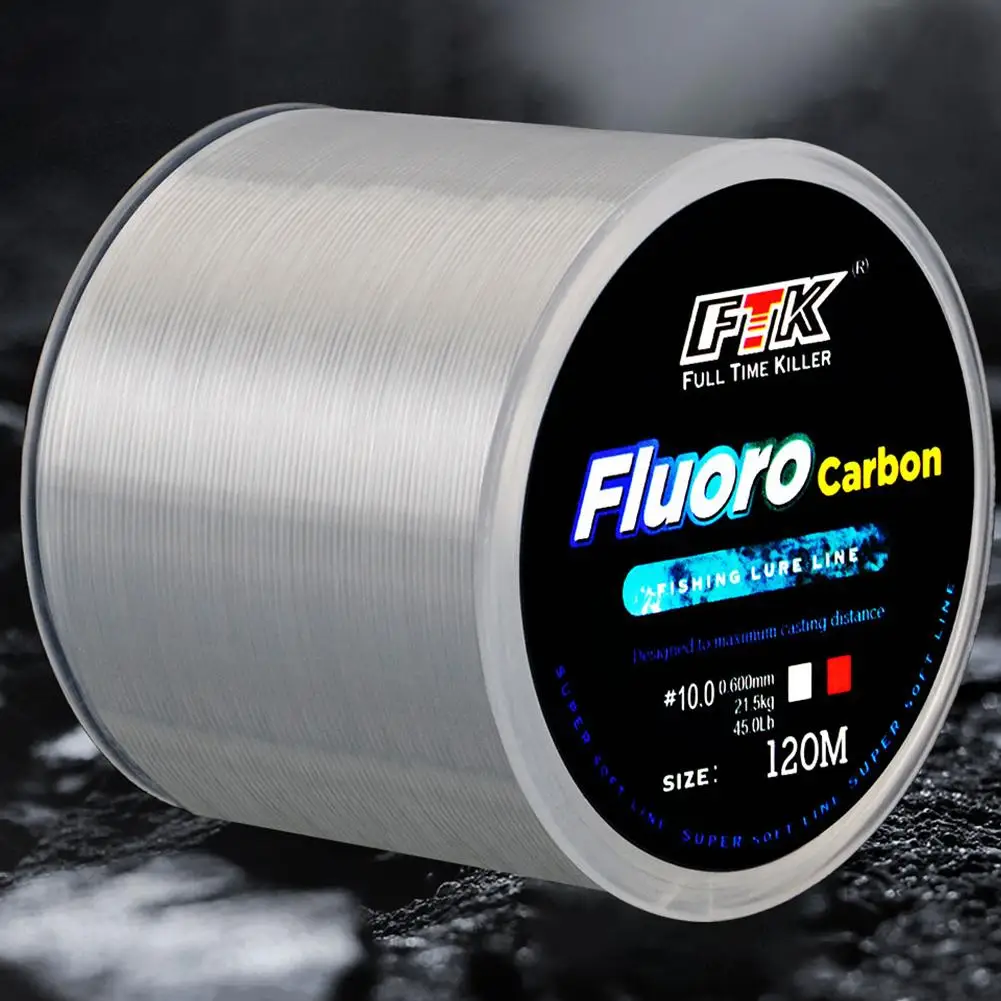 1 Roll 120M Fluorocarbon Coated Fishing  Line 5LB-34LB Main Line Sub Line Fishing Lure Sinking Line