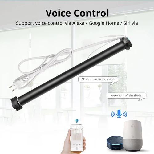 Imagen 2 del producto Zemismart-Motor de persiana enrollable WiFi para tubo de 37mm, Control inteligente de vida inteligente, Alexa y Google Home, compatible con Control Alexa y Google Home