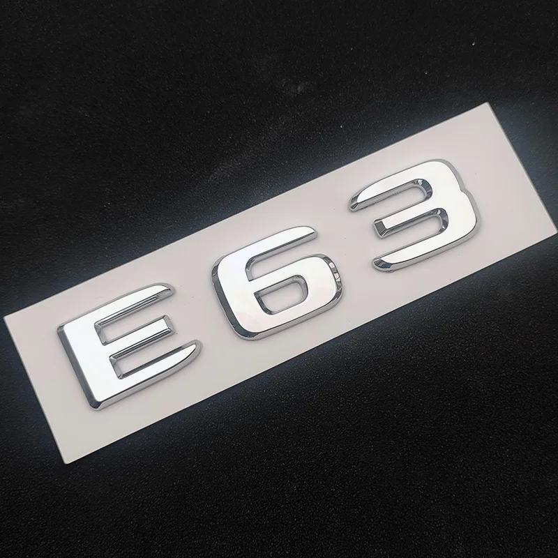 ثلاثية الأبعاد ABS كروم أسود E 63 شعار E63 شعار رسائل ملصق لوحة سيارة جذع شارة لملحقات E63