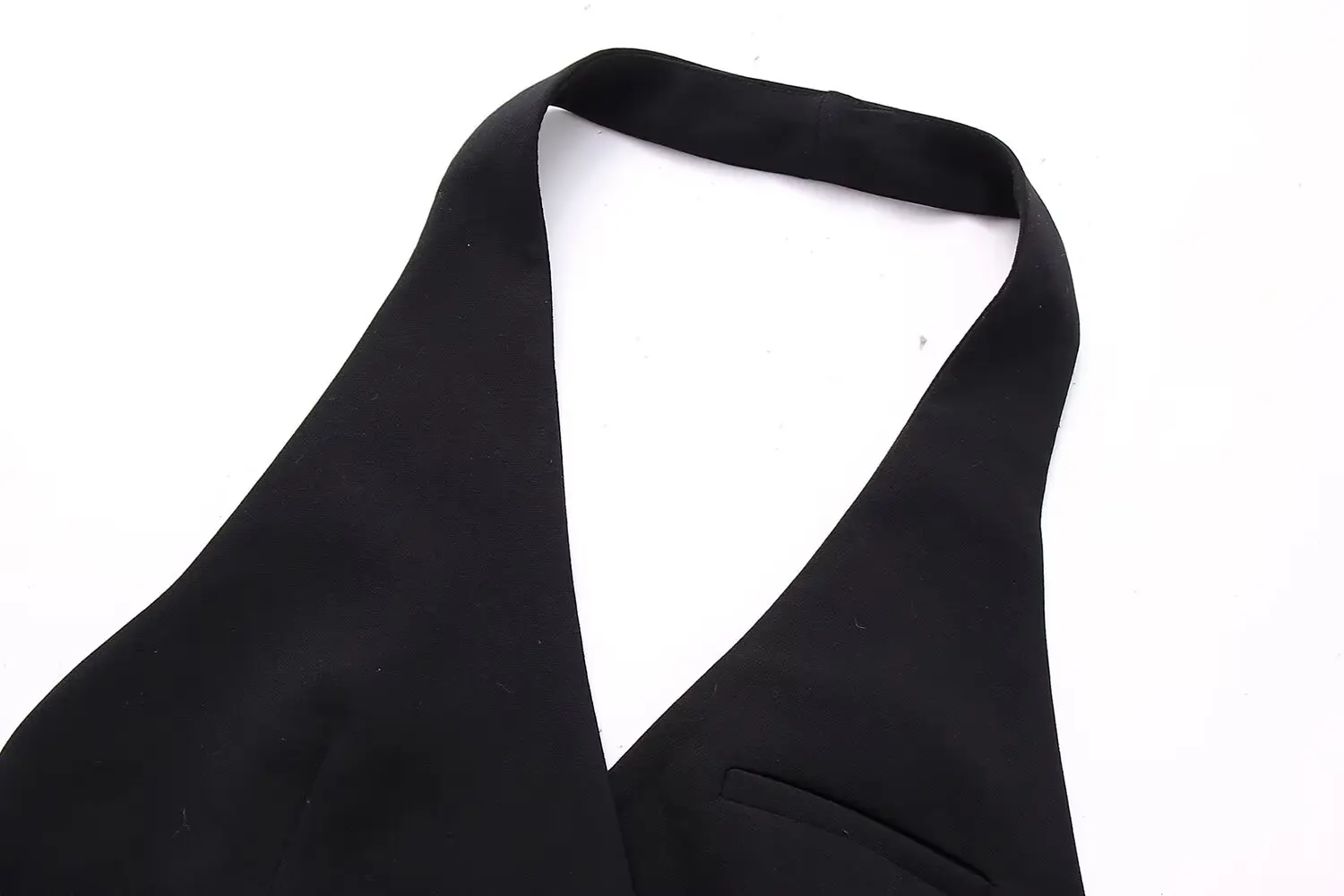 2024 Women Fashion V Neck Double Belt Design Backless Black Sleeveless Halter Tops Female Slim Camisole Vest 4315