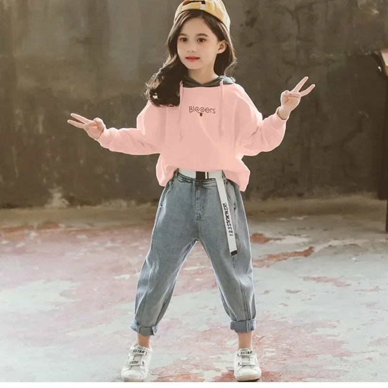 

Girls Clothes Set Autumn Children's Outfits Sweatshirt + Jeans Teenager Girls Tracksuit Kids Clothing Sports Suits 3 To12 Years