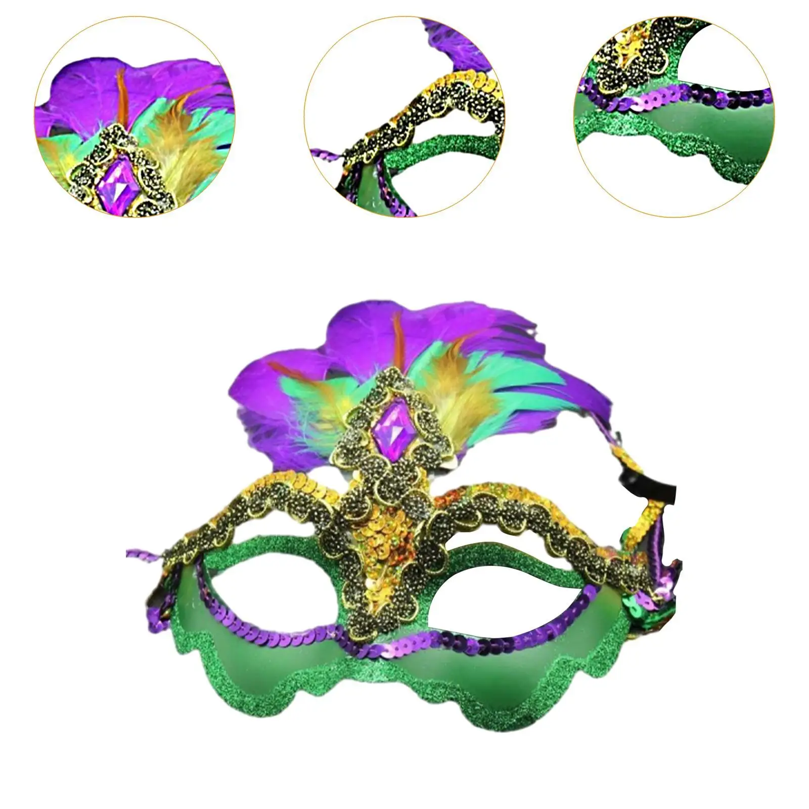 Feather Masquerade Mask for Fashion Shows Mardi Gras Reenactment Art Theater