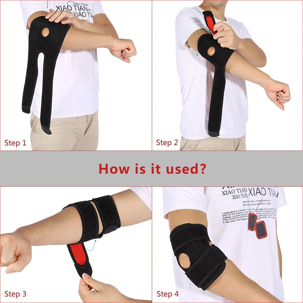 Adjustable Elbow Guard Wrist Strap Breathable Neoprene Tennis Golfer Elbow Guard Wrist Strap Arm Support Strap