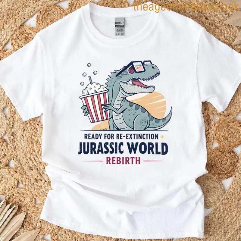 العالم الجوراسي ولادة جديدة 2025 مضحك تي ريكس فيلم محاكاة ساخرة تي شيرت #1
