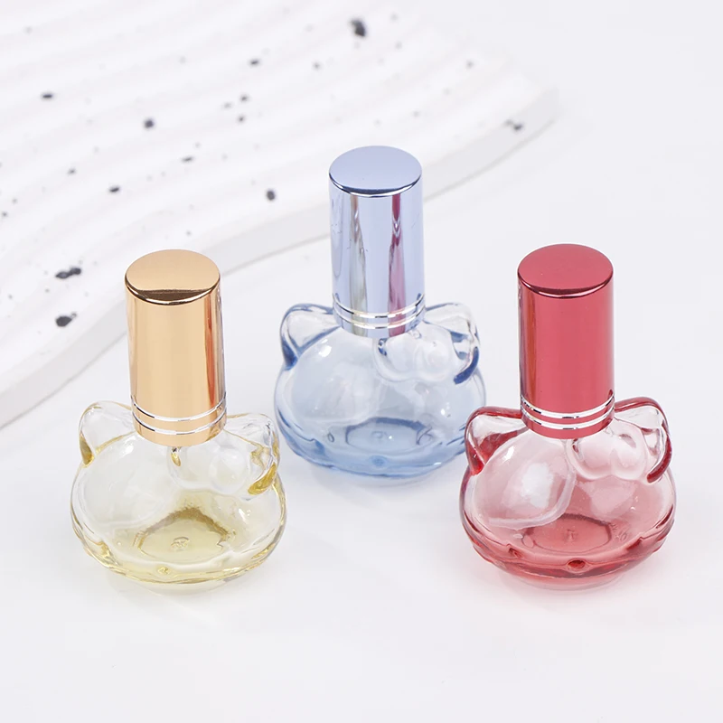 10ML Sanrio Perfume Bottles Cartoon KT Cat Glass Bottles Portable Travel Perfume Bottle Empty Bottle Sample Bottle Dispenser