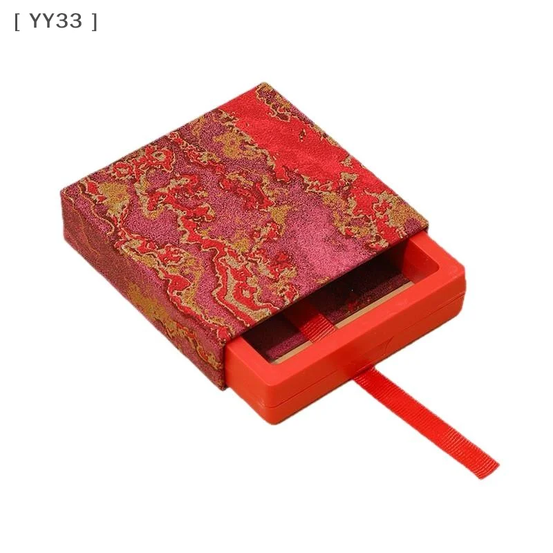 صندوق هدايا مجوهرات فاخر منقوش بأدراج، علبة عرض عائمة لفيلم البولي ايثيلين للخواتم والأقراط وتغليف الأساور الكريستالية [YY33]