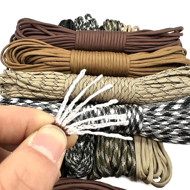 550 Paracord 7 Cores Cord Dia. 4mm For Outdoor Camping Survival Lanyard Parachute Rope Hiking Tent Accessories Bracelet