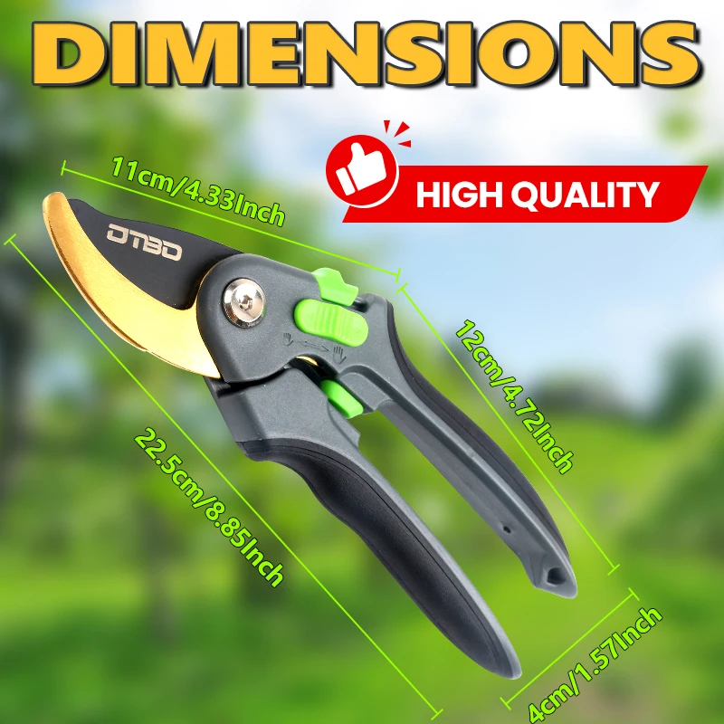 8inch Pruning Shear Garden Tools Labor Saving Scissors Gardening Plant Sharp Branch Pruners Protection Hand Durable