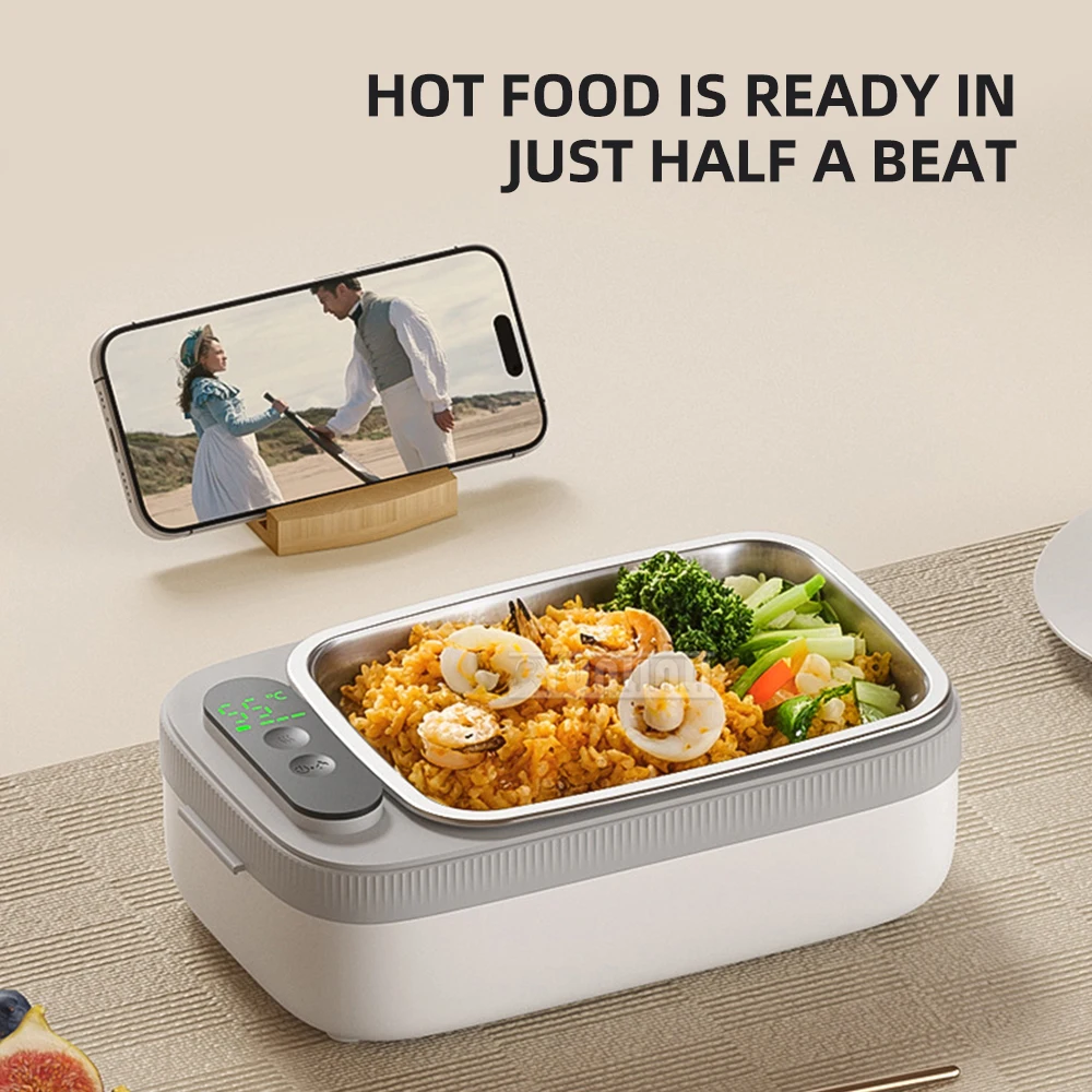 Electric Heated Lunch Box 304 Inner Pot No Water Injection Charging Model FH-4B Stainless Steel Food Warmer Portable