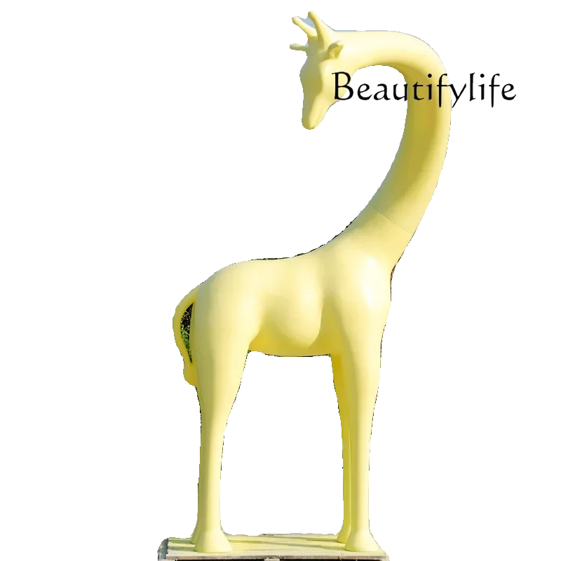 Giraffe Large Floor Sculpture Ornament Artwork Simulation Animal Ornament Outdoor Landscape