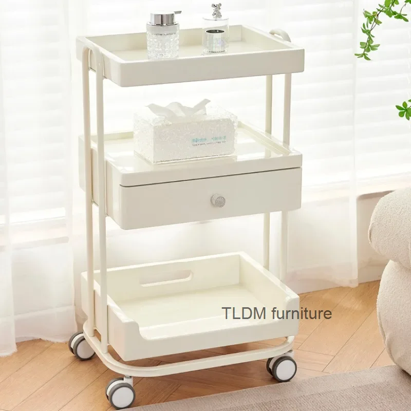 Beauty Utility Salon Trolley Ausrüstung Weißes Haar Rollwerkzeuge Wagen Lagerung Maniküre Carrello Estetica Barbershop Möbel HD