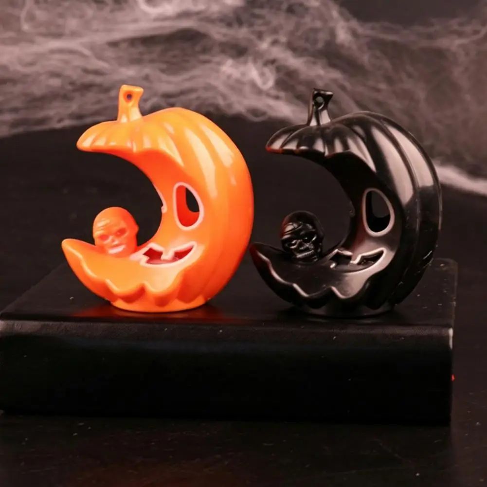 Hanging Pumpkin Decor for Trees Halloween Pumpkin Skull Decoration Led Light-up Halloween Pumpkin Figurine Spooky Moon Skull