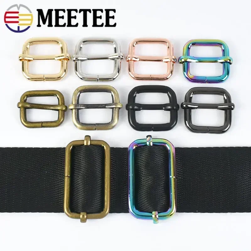 30Pcs 13-50mm Metal Bag Buckles for Strap Webbing Belt Pin Buckle Leather Tri-glides Slider Hook Adjuster Clasp DIY Accessories