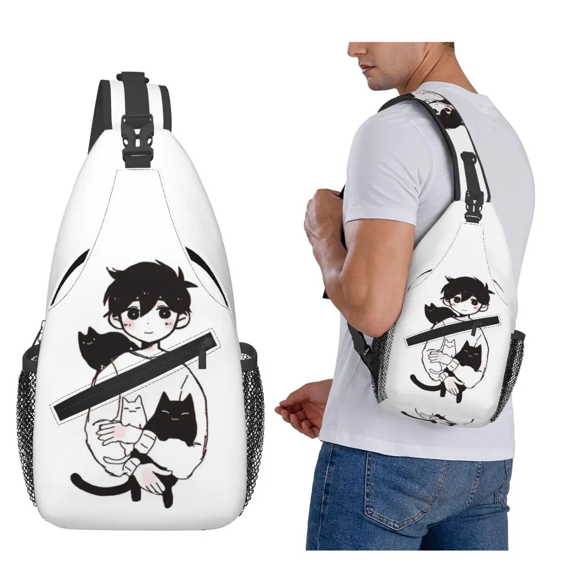 

Omori Sunny And Mewo нагрудная сумка мужской рюкзак через плечо нагрудная сумка дорожный походный рюкзак сумка на плечо