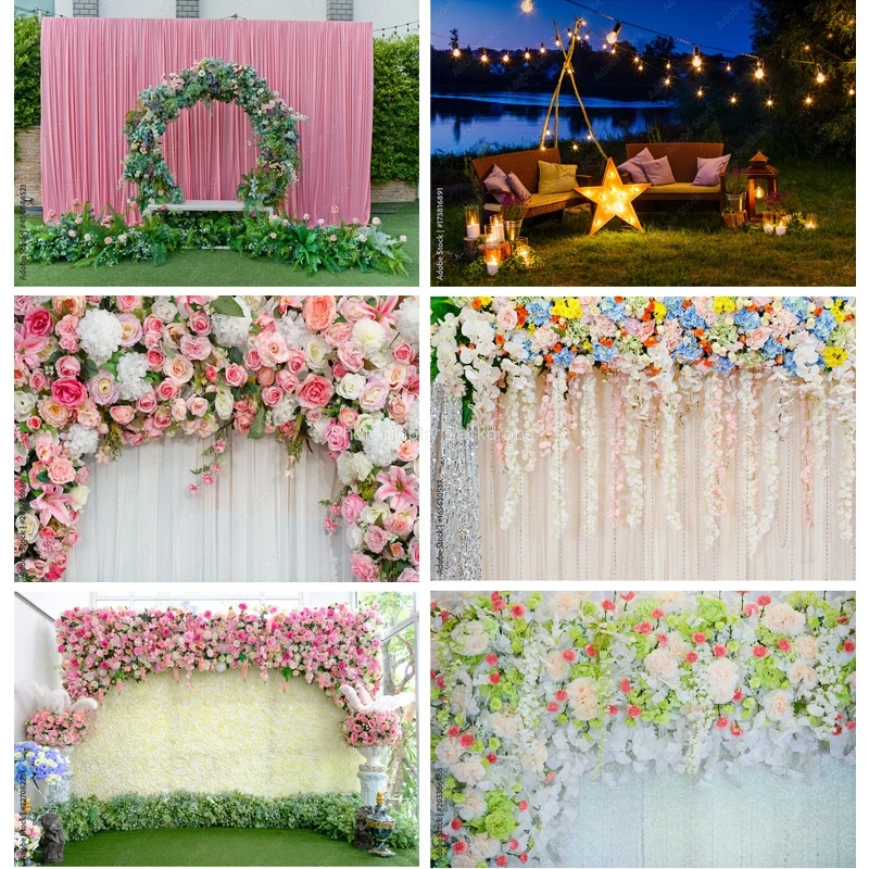 

ZHISUXI Vinyl Photography Backdrops Prop Flower Wall Wood Floor Wedding Party Theme Photo Studio Background 22221 LLH-03