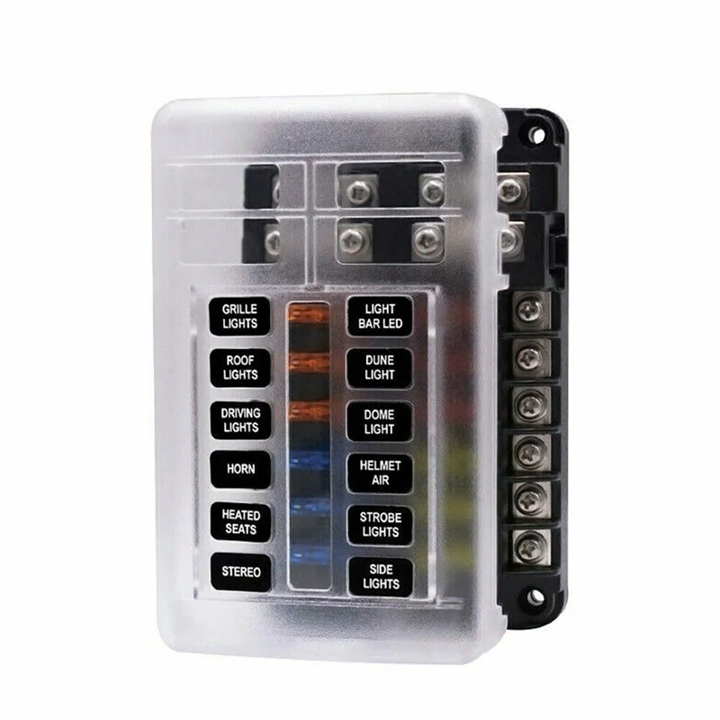 12V 24V 6 Way 12 Way Blade Fuse Box Holder For Car Boat Fuse Holder Block Power Panel Board Camper RV Truck Accessories Set