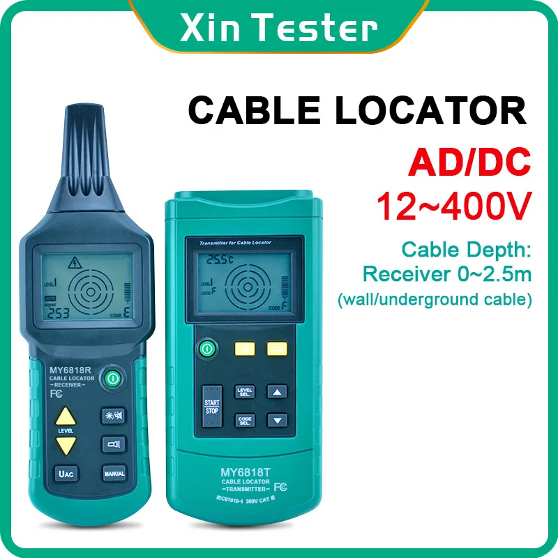 Xin Tester  Cable Tester Advanced Wire Tracker Portable LCD Screen Professional  Metal Pipe Locator Detector Tester  MS6818