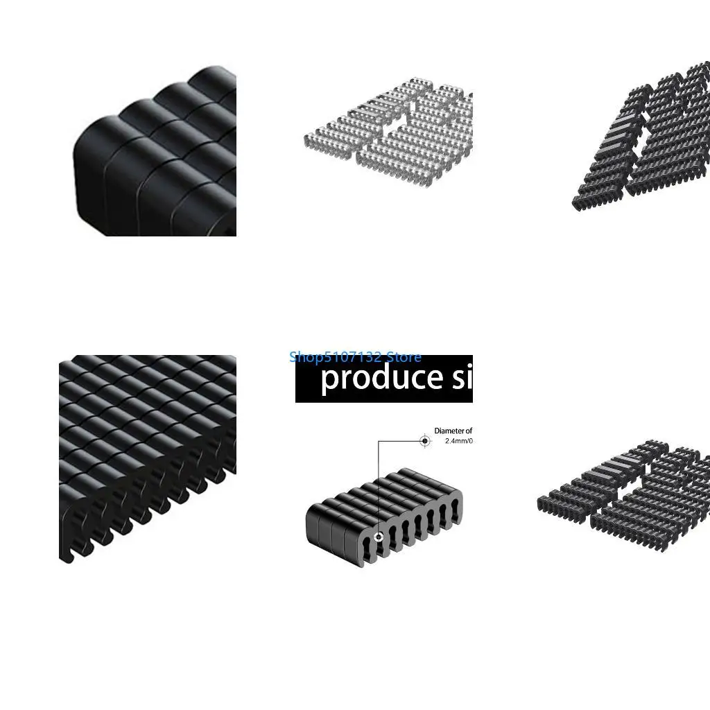 87HD 34 Count PVC Cord Guides For 2.0-2.4mm Sleeved Lines Cord Management Arrangers Power Supply Cables