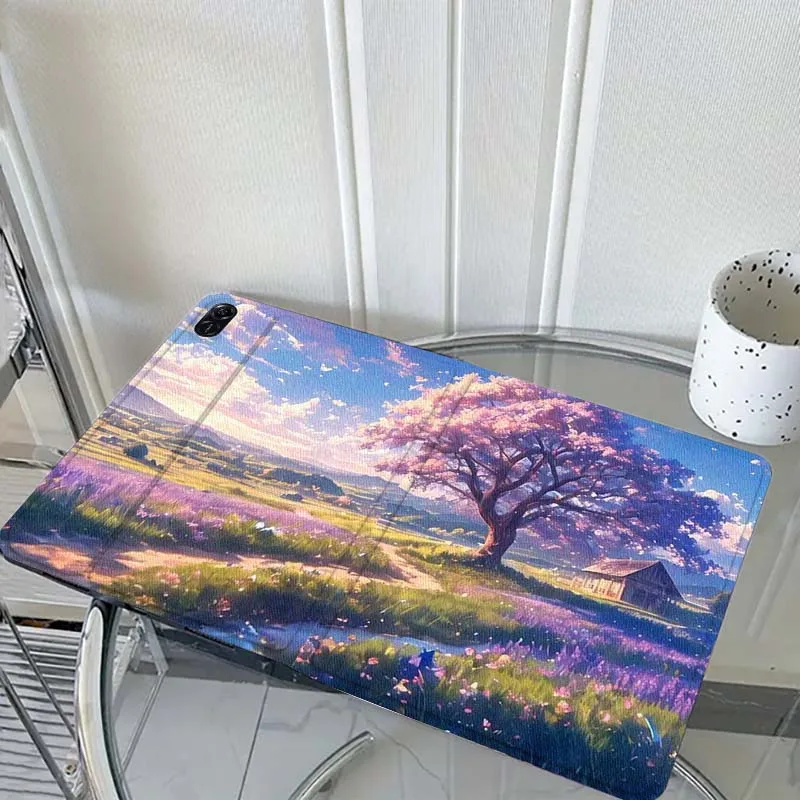 

Landscape Flower Tree House For Honor Pad 8 V8 9 GT MagicPad 13 3 2 Tab MatePad Pro Air 12 X 12.6 Foldable Tablet Case Gift