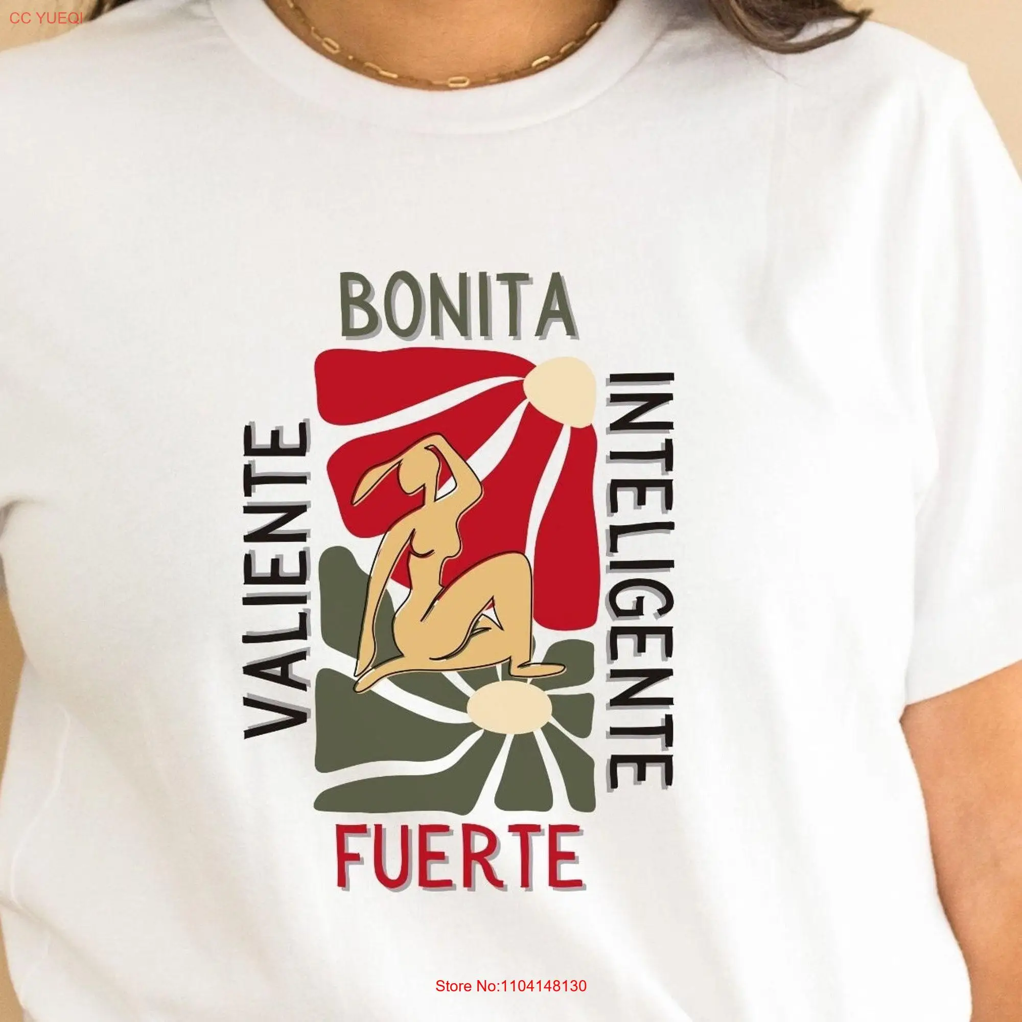 Bonita fuerte valiente inteligente latina shirt Hispanic heritage tee Artsy women t Mujer hispana long or short sleeves