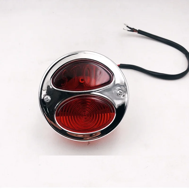 Chrome Motorcycle Brake Tail Light for Harley Chopper Bobber License Plate Lamps 12V Indicator Stop Taillights MotorBikes Parts
