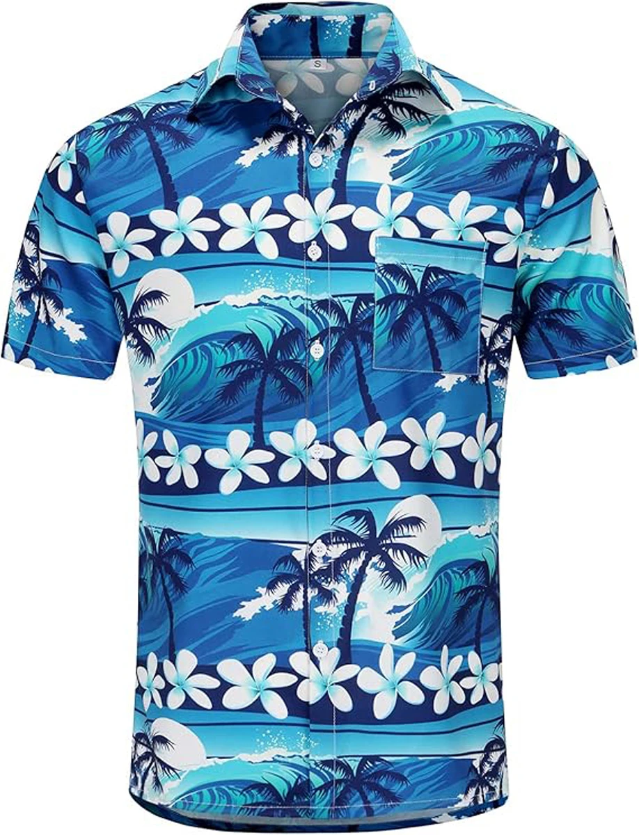 

Men's Christmas Fun Pattern Seahorse Print Shirt Long-sleeved Lapel Light and Soft Fabric Hawaiian Casual Clothing Young Men's