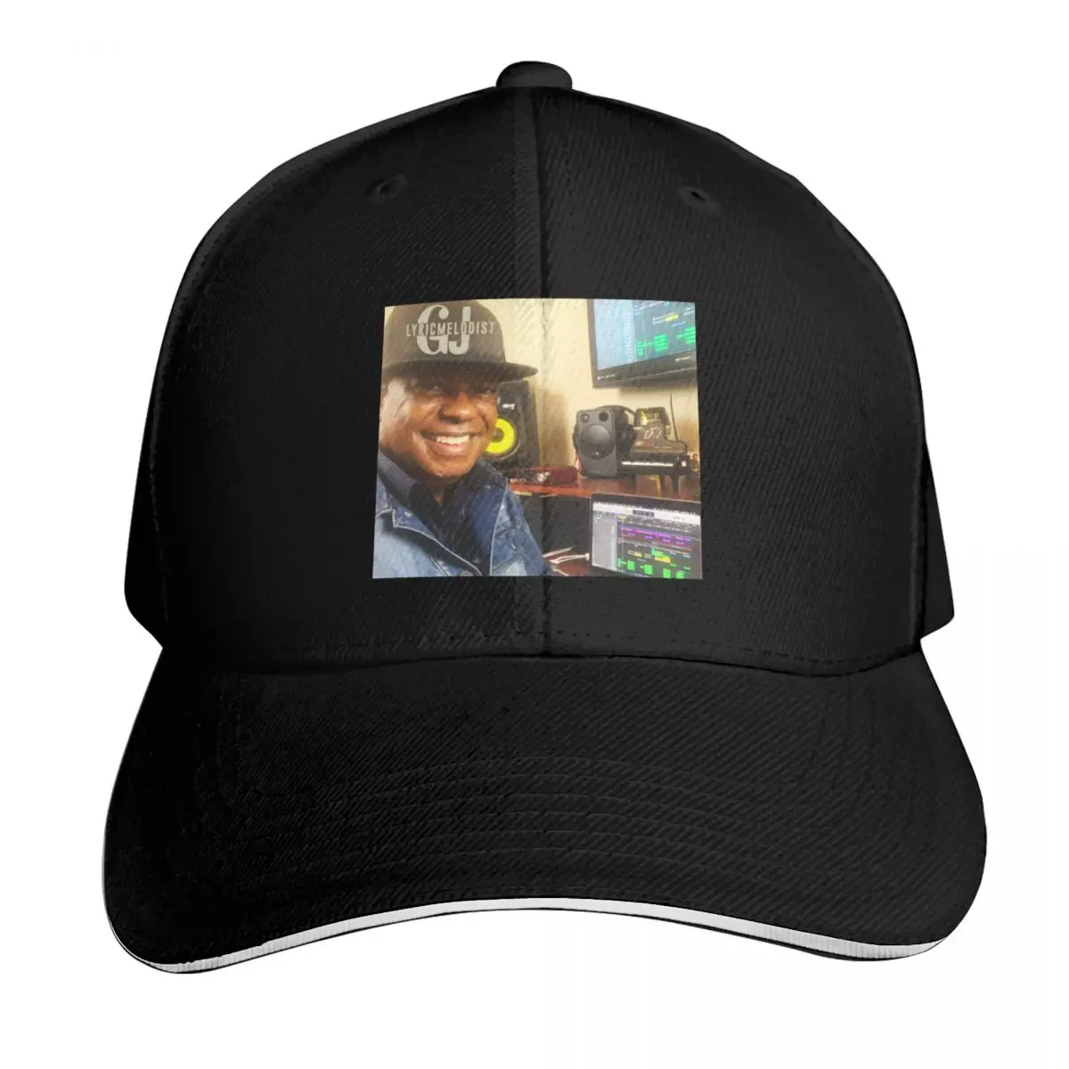 GJ LYRICMELODIST IN HIS STUDIO Baseball Cap Snapback Flat Bill Strapback Dad Hat Six Panel Structured Crown