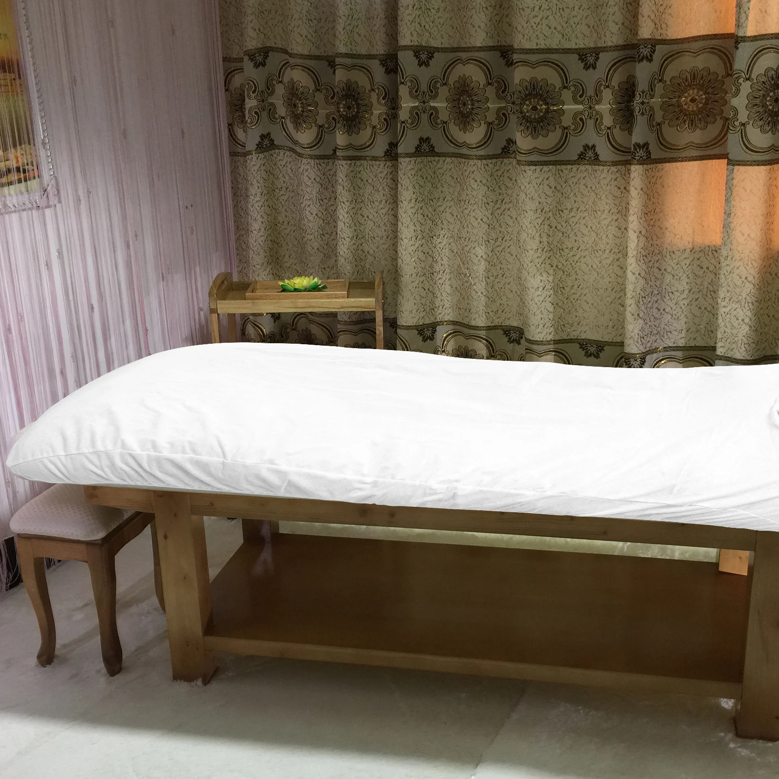 

Massage Table Sheets Comfortable Bed Cover Microfiber Cloth Washable Fitted Oil Proof Breathable Skirt Hospital Salon Use