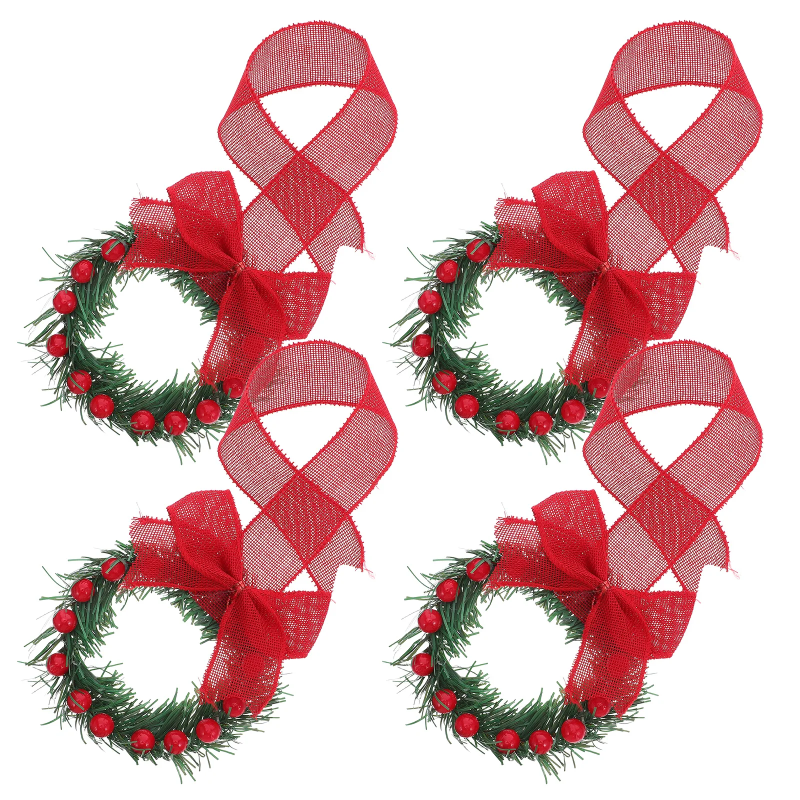 

4 Pcs Christmas Wreath Pendant Front Door Wreaths Indoor Cloth Artificial Large