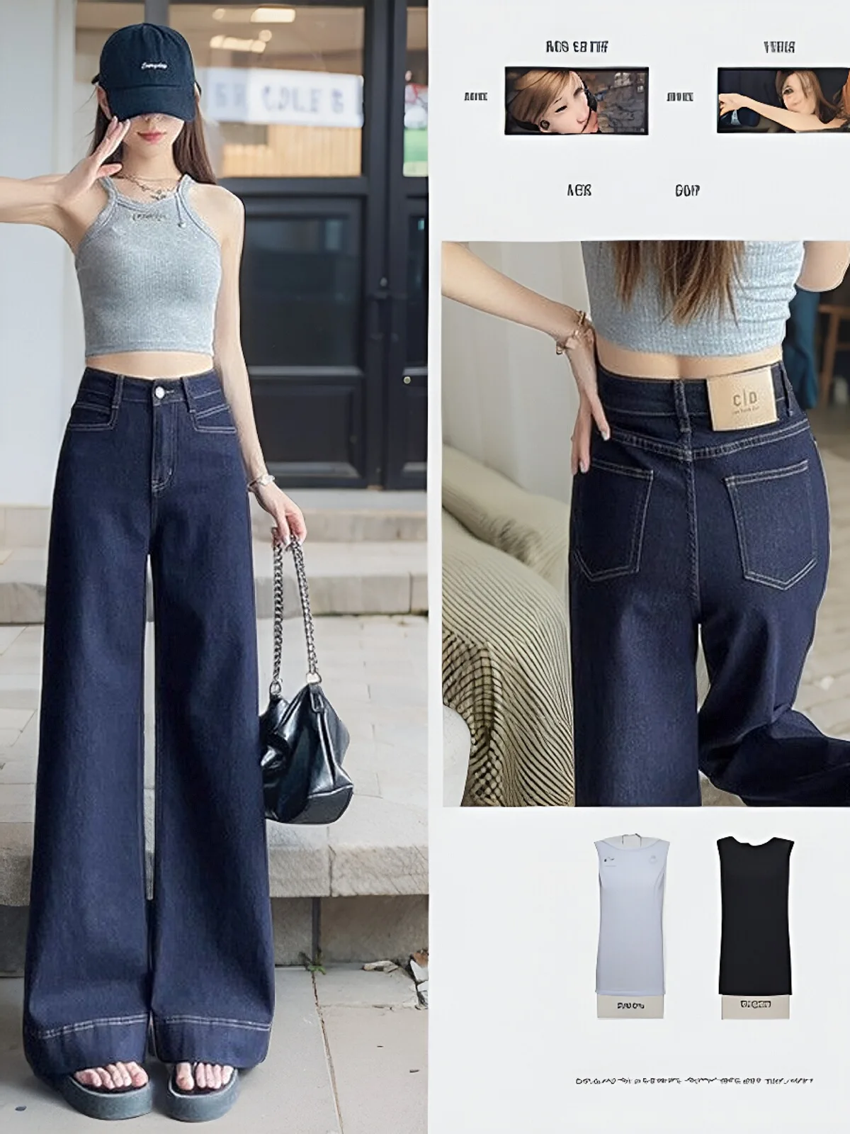 

Женские летние джинсы с высокой талией, свободного кроя, широкие, с эффектом похудения, из тонкого денима, синие, длиной 7/8, струящиеся, комфортные, расклешенные брюки-буткат